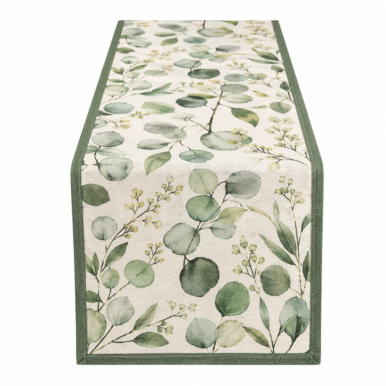 Camino de Mesa Eucalipto Verde Decorativo 180x35cm