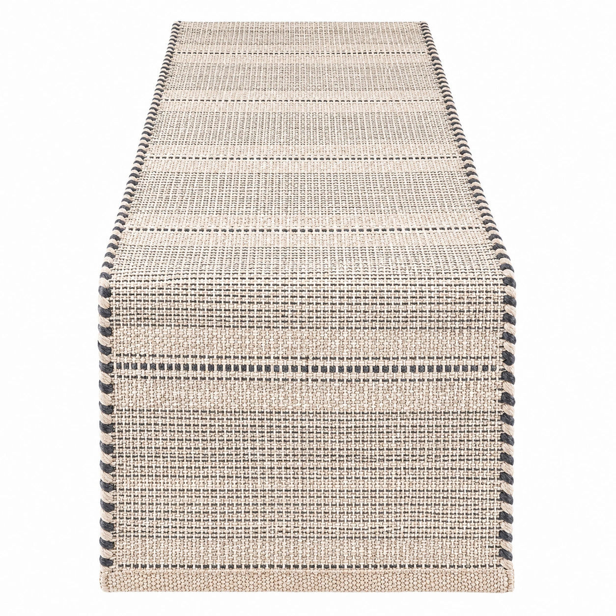 Camino de Mesa Beige con Detalles Negros