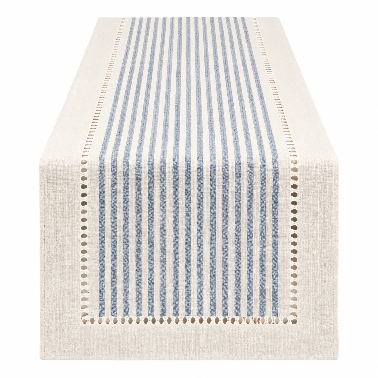 Camino de Mesa Rayado Azul y Beige 180x33cm