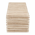 Camino de mesa tejido a rayas beige, 180x35cm