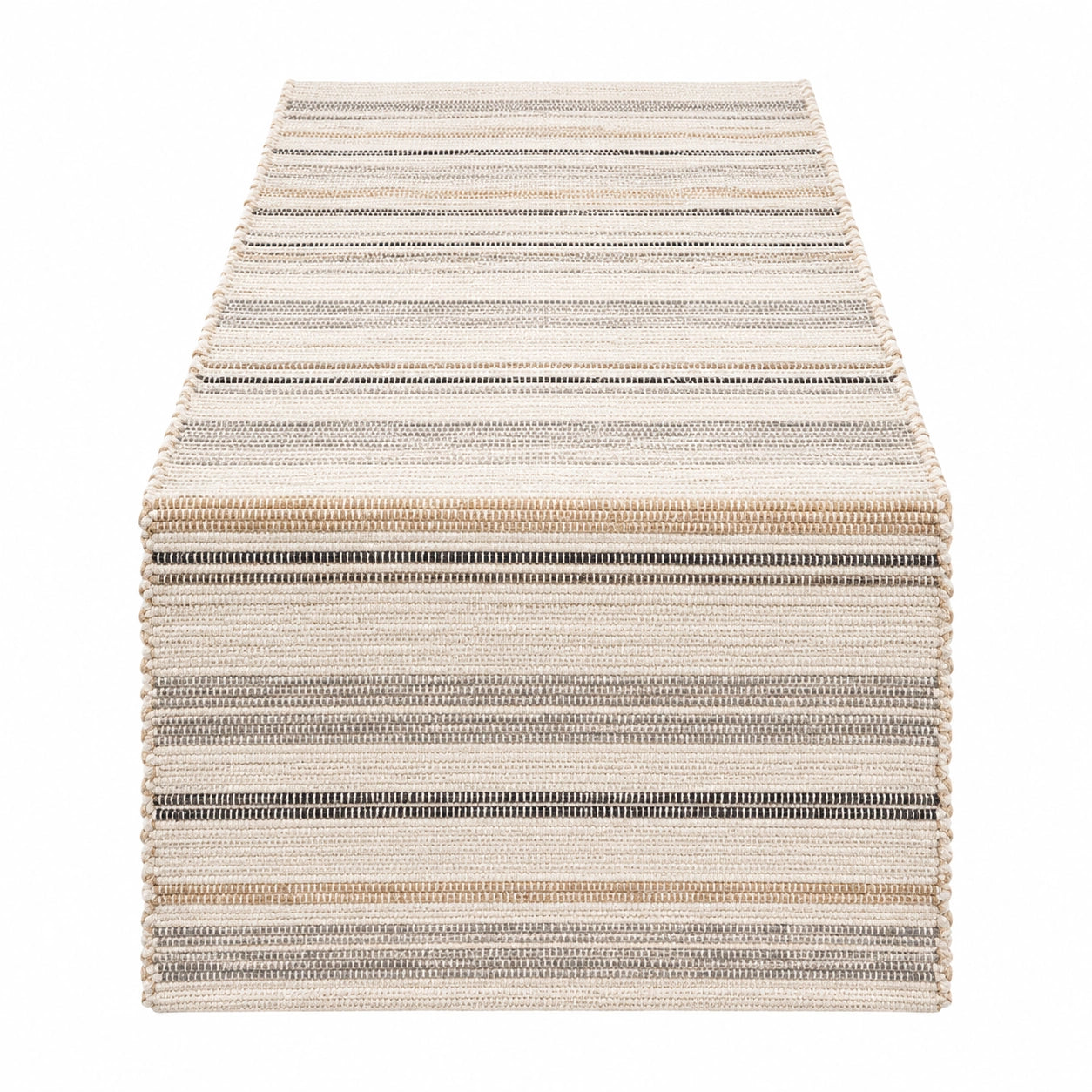 Camino de Mesa Rayado Beige y Gris 140x40cm