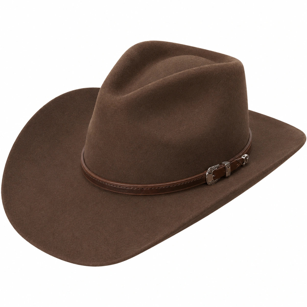 Sombrero Vaquero de Fieltro Marrón con Cinta Ajustable Unisex