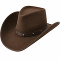Sombrero Vaquero Clásico Marrón con Detalles en Cinta