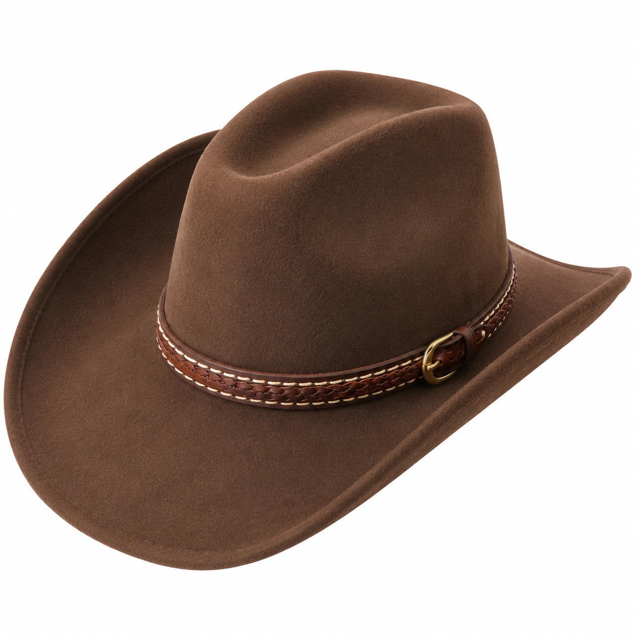 Sombrero Vaquero Clásico Marrón con Banda Decorativa