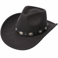 Sombrero de Vaquero Negro con Detalles Metálicos
