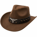 Sombrero Vaquero Marrón con Adorno de Toro