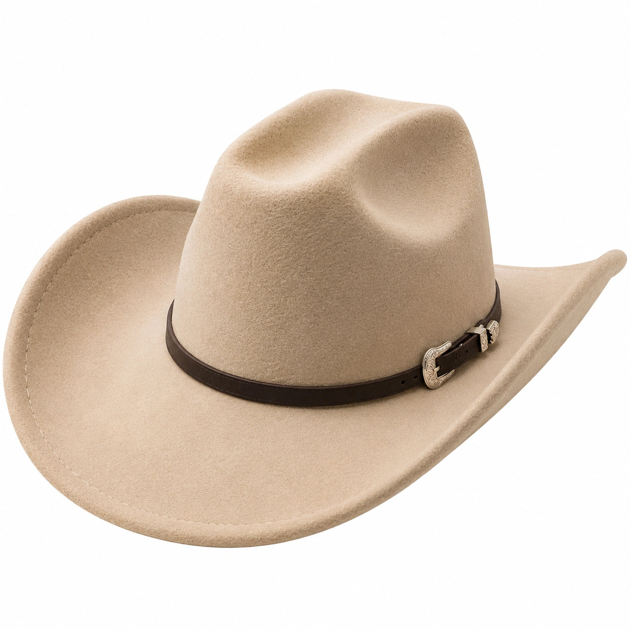 Sombrero vaquero beige con cinta decorativa