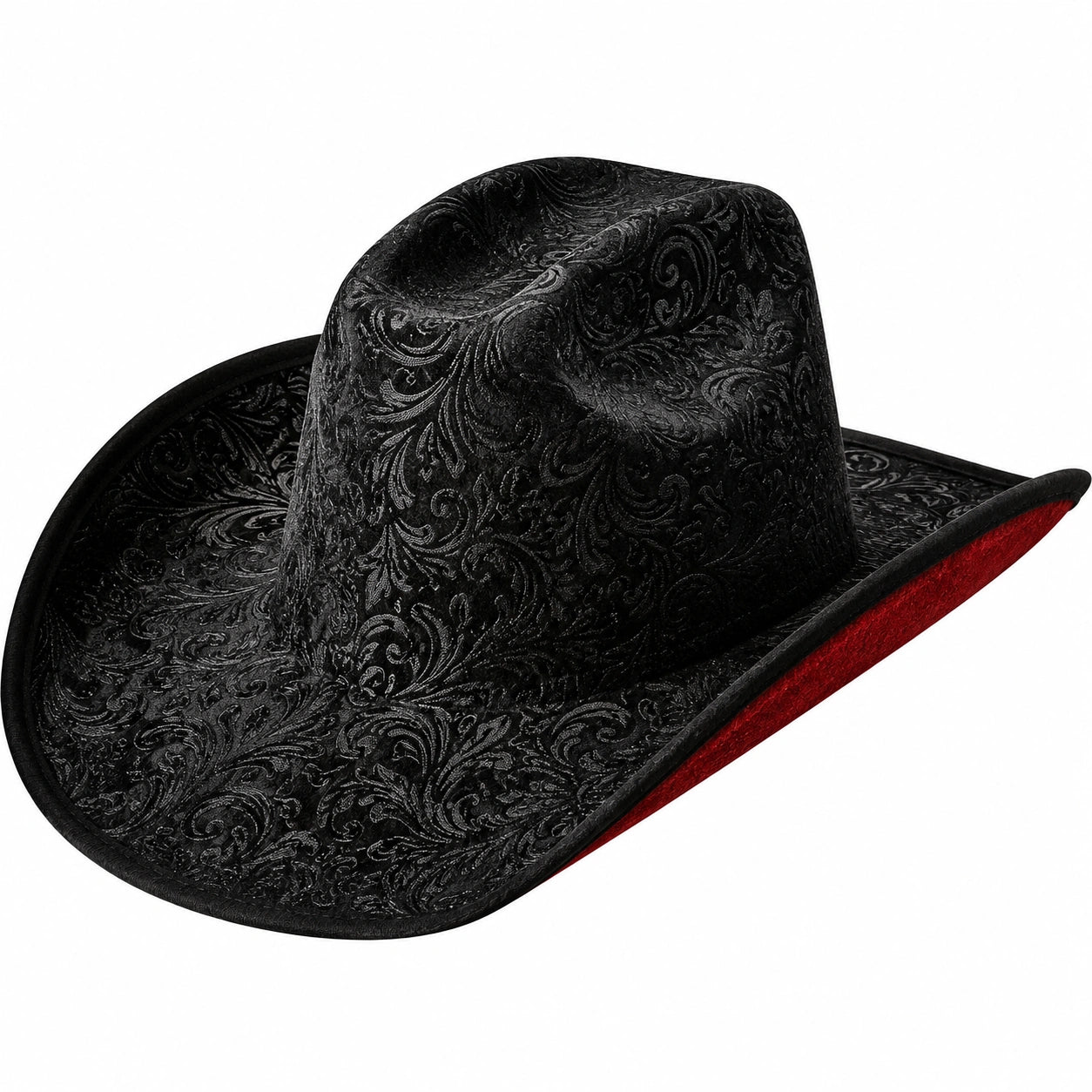Sombrero Vaquero Estampado Negro y Rojo