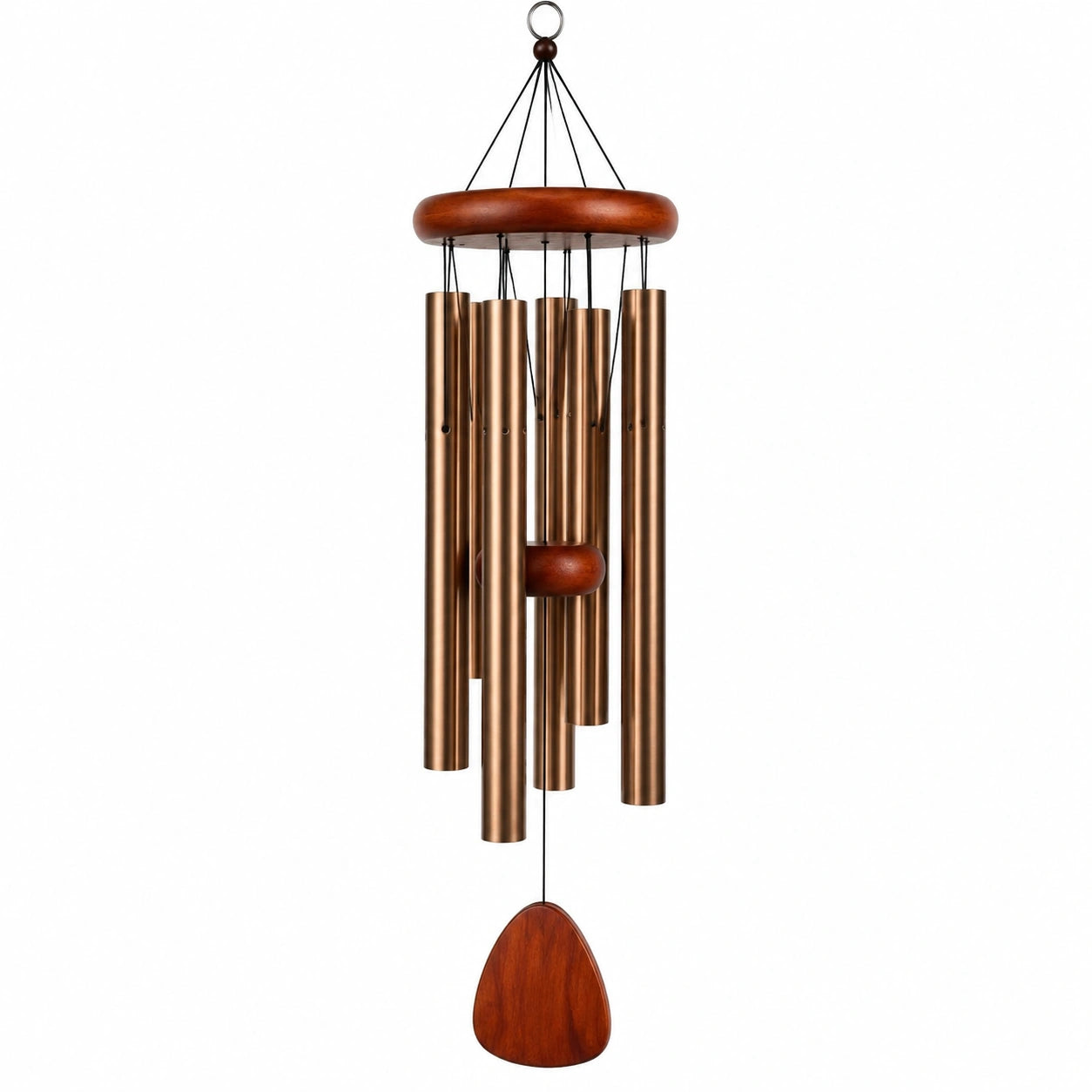 Campana de viento tubular de bronce y madera 100cm