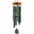 Campana de Viento Verde para Exterior con Tubos Metálicos