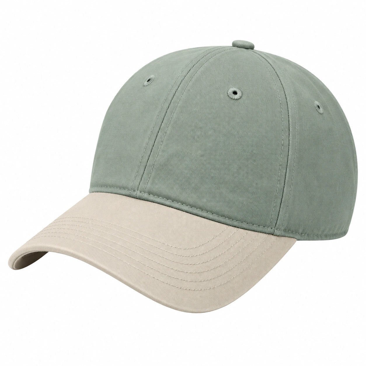 Gorra Unisex Verde y Beige con Visera Curva