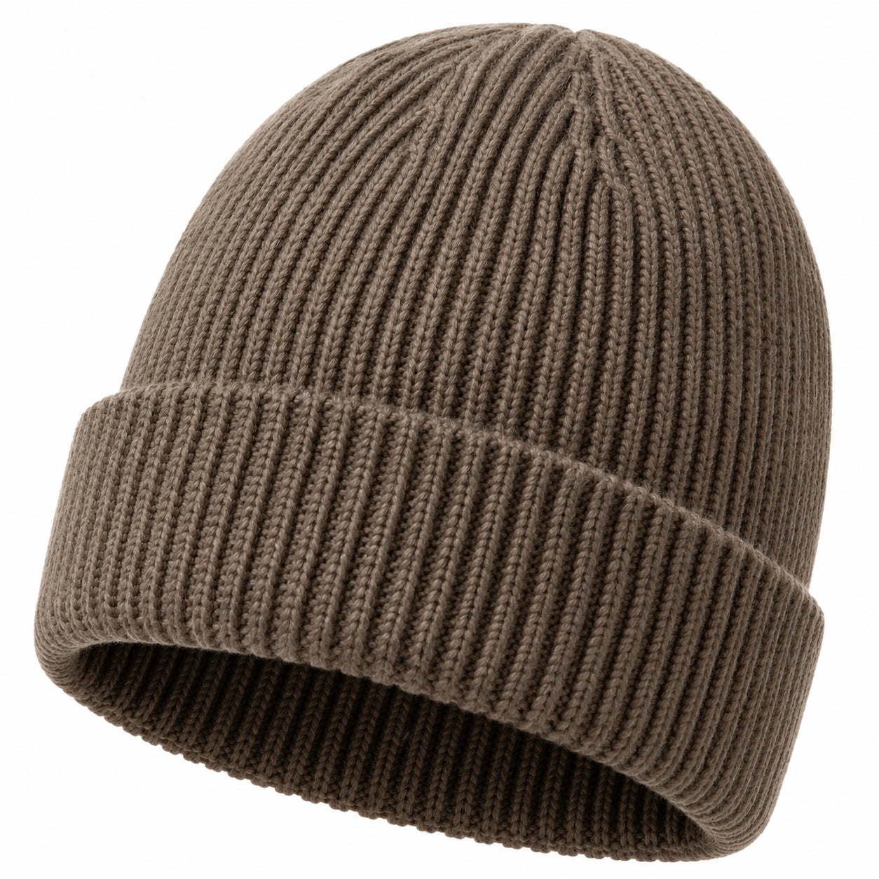Gorro Unisex de Punto Acanalado Marrón