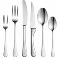 Juego de Cubiertos de 6 Piezas en Acero Inoxidable Plateado