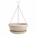 Maceta Colgante Beige con Cadena de Metal
