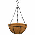 Macetero Colgante de Coco con Cadena Negra 30 cm Marrón