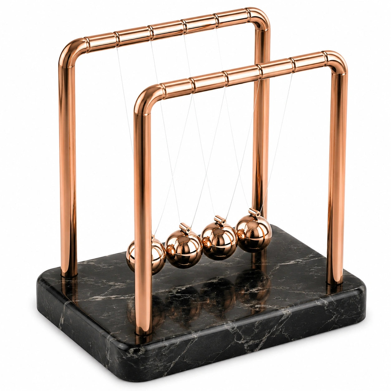 Péndulo de Newton Decorativo Cobre y Mármol Negro