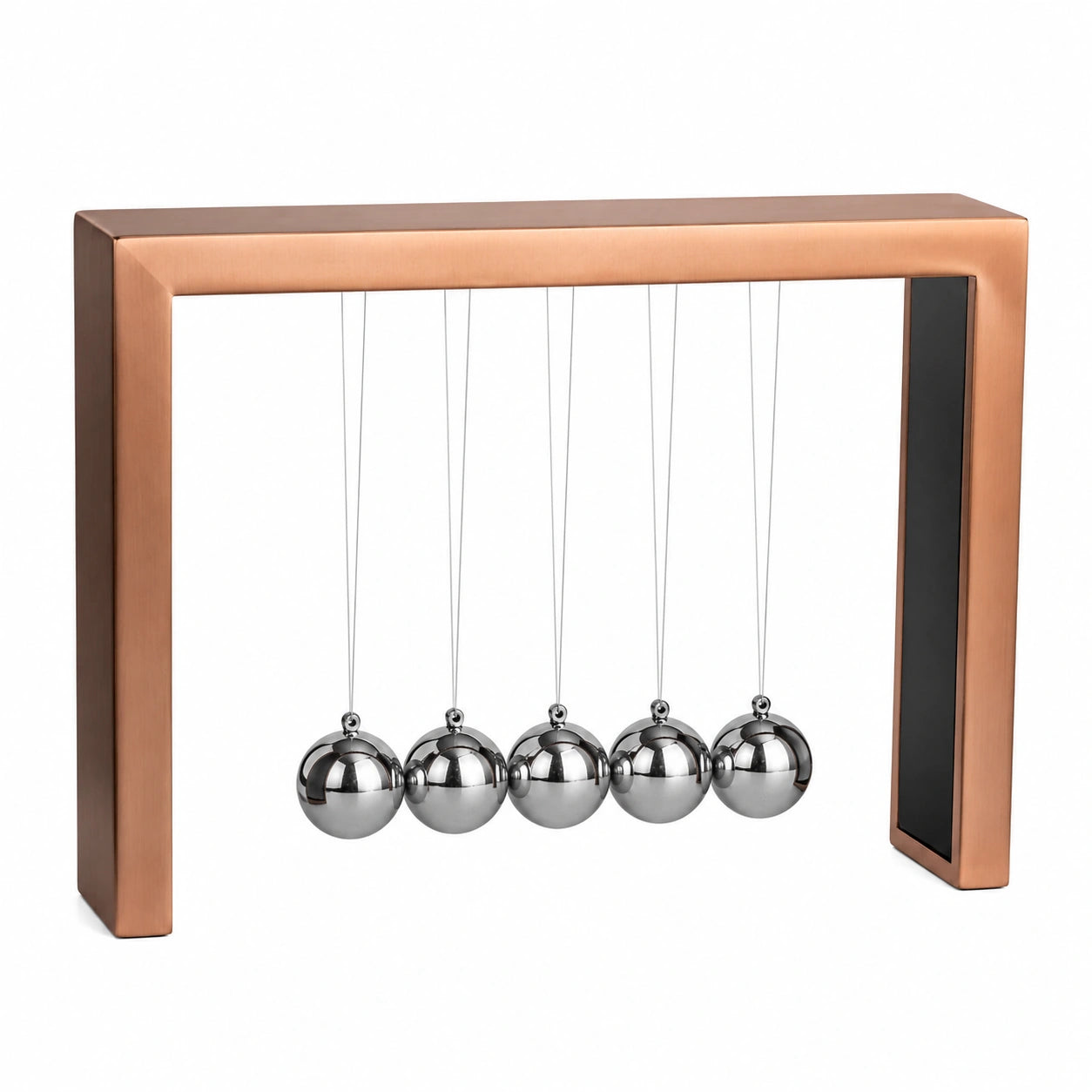 Péndulo de Newton de Mesa Decorativo en Cobre y Plateado