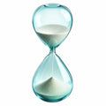 Reloj de Arena de Vidrio Transparente con Arena Blanca, 25 cm, 30 Minutos