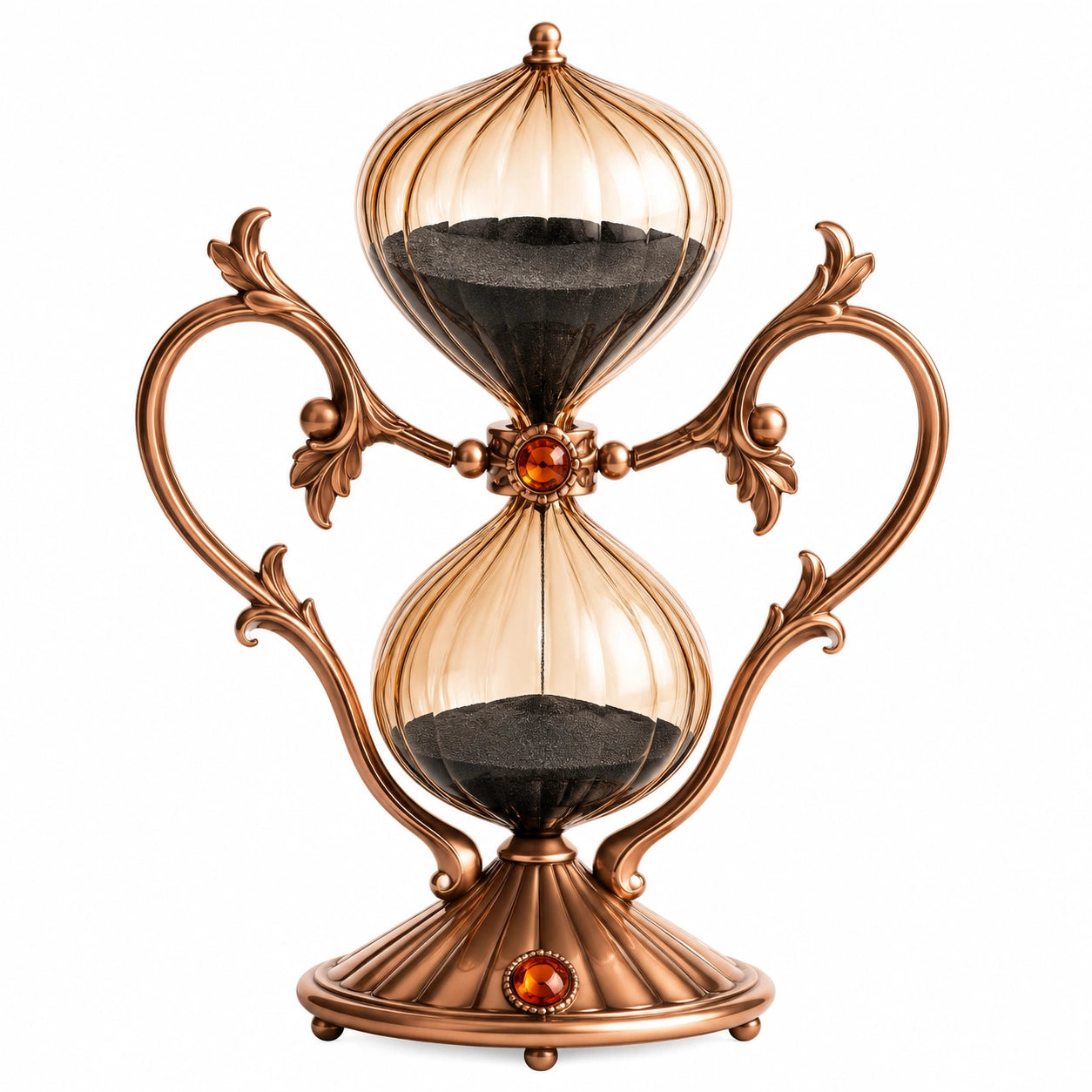 Reloj de Arena Decorativo Vintage de Bronce con Cristal