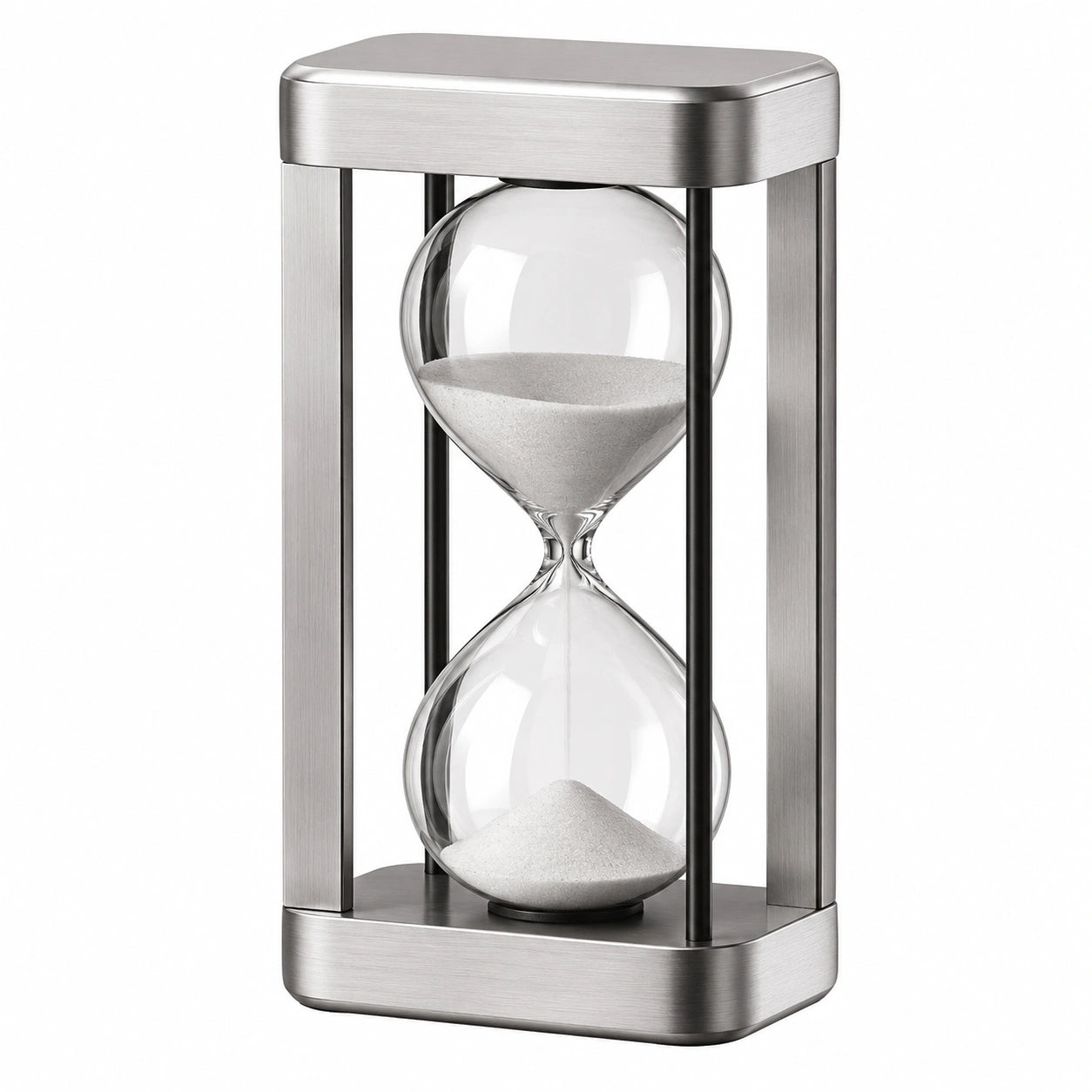 Reloj de Arena de Acero Inoxidable con Arena Blanca