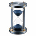 Reloj de Arena Azul y Dorado con Diseño Moderno