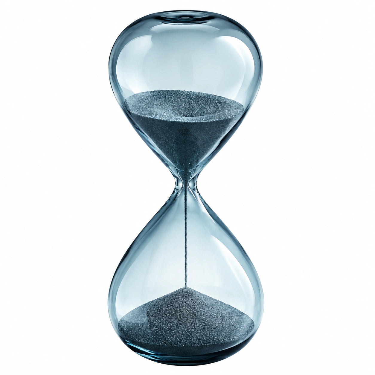 Reloj de Arena Azul Transparente con Arena Negra