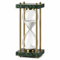 Reloj de Arena Decorativo de Mármoles Verdes y Oro